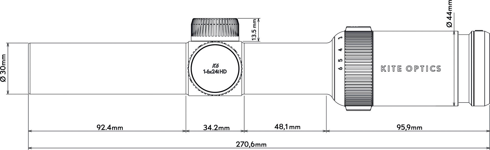 K6 16x24i HD Kite Optics